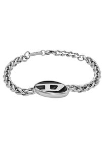 Diesel Armband "Schmuck Edelstahl Armschmuck Königskette STEEL BLACK ENAMEL", Edelstahl, schwarz, Edelstahl, Armbänder