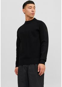 Jack & Jones JACK & JONES Herren Stehkragenpullover "JCOFILO KNIT MOCK NECK SN", schwarz, modisch, Gr. S, unifarben, Strick, Obermaterial: 45% Nylon, 38%