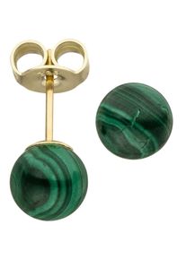 Jobo Damen Paar Ohrstecker "Ohrringe mit Malachit", Gelbgold 585, gelb, Gelbgold 585, Ohrringe, 585 Gold