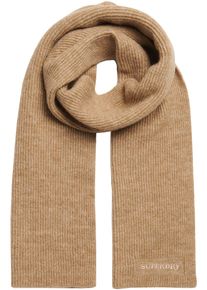 Superdry Damen Strickschal "SOFT RIB KNIT SCARF", braun, casual, unifarben, Strick, Materialmix, Modetücher
