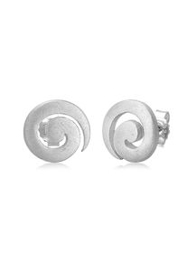 NENALINA Damen Paar Ohrstecker "Spirale Swirl Basic Ohrstecker Welle 925 Silber", OneSize, ohne Stein, Silber 925 (Sterlingsilber), silber, Silber