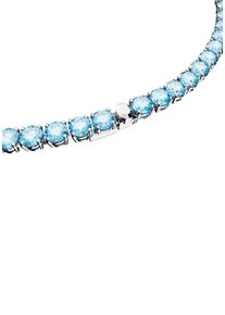 Swarovski Damen Collier "Matrix Tenniskette, Rundschliff, 5681799", S, Metall, L: 41cm B: 5mm, blau, Metall, B:5mm, Halsketten, mit Swarovski Kristall