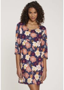 Vivance Dreams Damen Nachthemd, Gr. 32, bunt, Single Jersey, Obermaterial: 50% Baumwolle, 50% Viskose, geblümt, Basic, Kleider, mit Blumen-Print