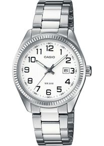 Damen Quarzuhr, silber, CASIO TIMELESS COLLECTION, Armbanduhren, Armbanduhr, Damenuhr, analog, Datum, Edelstahlarmband