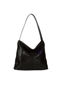 Damen Hobo "Amra", Tom Tailor Denim, schwarz, Materialmix, bestickt, glänzend, beschichtet, Glitzermuster, Taschen, ein aufregender Look mit