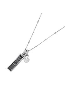 Giorgio Martello Damen Kette mit Anhänger "mit Anhänger 2-teilig, Zirkonia weiß und schwarz, Silber 925", 45cm, Silber 925 (Sterlingsilber), schwarz-weiß, GIORGIO