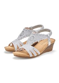 Lascana Damen Sandalette "Sommerschuh", Gr. 37, silber, Obermaterial: 100% Textilmaterial. Decksohle: 100% Textilmaterial. Laufsohle: 100% Synthetik,