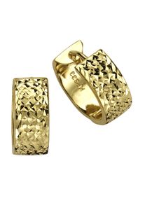 Diamonds by Ellen K. Damen Paar Creolen "333 Gelbgold diamantiert 15mm Durchmesser", ONE-SIZE, Gold, gelb, FASCINATION BY ELLEN K., Gold, Ohrringe