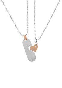Firetti Schmuckset "Multipack Schmuck Geschenk Halsketten LIEBE", rosa, Edelstahl, Schmuck-Sets, mit Zirkonia (synth.)