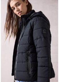 Cecil Damen Steppjacke, blau, casual, Gr. XS, unifarben, Web, Obermaterial: 100% Polyester, Jacken, mit Kapuze
