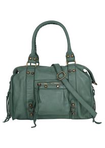 Samantha Look Damen Shopper, grün, Leder, vintage, Taschen, echt Leder, Made in Italy
