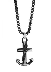 Adelia´s ADELIA ́S Herren Kette mit Anhänger, unbekannt, Edelstahl, schwarz, Edelstahl, Halsketten