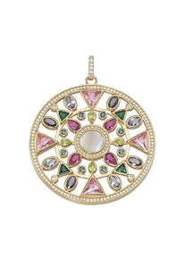 Damen Ketten-Anhänger "Mandala, Silber 925", 4,5cm, Silber 925 (Sterlingsilber), bunt, Giorgio Martello MILANO, Silber 925 (Sterlingsilber),
