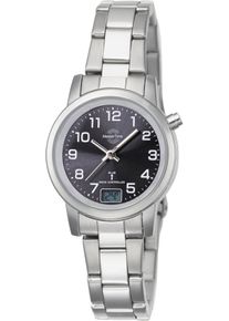 MASTER TIME Damen Funkuhr "Basic", silber, Armbanduhren, Armbanduhr, Quarzuhr, Damenuhr, Datum, Edelstahlarmband