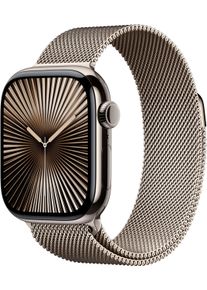 Apple Smartwatch "Watch 10 Titan", 42mm, Cellular, One-Size, Milanaise, beige, Smartwatches