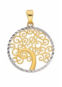 Adelia´s ADELIA ́S Damen Ketten-Anhänger "Damen 333 Gold Anhänger Lebensbaum Ø 17,9 mm", Gold, gold, Gold, Schmuckanhänger, für Damen