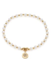 CIAO! BY LEONARDO Damen Armband "Pelena gold CIAO, 021178", Edelstahl-Perlen-Polyurethan, gelb, CIAO BY LEONARDO, Edelstahl, Perlen, Polyurethan, Armbänder, mit