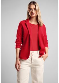 Street One Damen Kurzblazer, rot, casual, Gr. 42, unifarben, Web, Stoff, 50% Baumwolle, 50% Polyester, Blazer, in Unifarbe