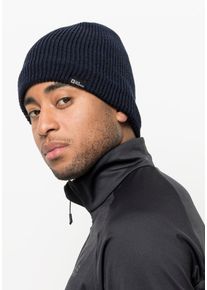 Jack Wolfskin Damen Beanie "FELDBERG BEANIE", schwarz, Gr. M, Obermaterial: 99% Polyester, 1% Elastan; Kontrast: 99% Polyester, 1% Elastan; Futter: