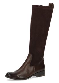 Caprice Damen Stiefel, Gr. 36, braun, Leder, Textil, elegant, Schuhe, Blockabsatz, Langschaftstiefel, Businessstiefel, bequeme Weite