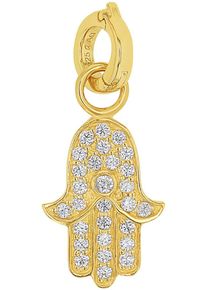 Amor Damen Charm-Einhänger "Fatima ́s Hand, 2038472", gold, Silber 925 (Sterlingsilber), Charms, mit Zirkonia (synth.)