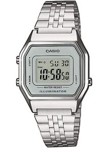 CASIO VINTAGE Damen Chronograph, silber, Armbanduhren, Quarzuhr, Armbanduhr, Damenuhr, Digitaluhr, Edelstahlarmband