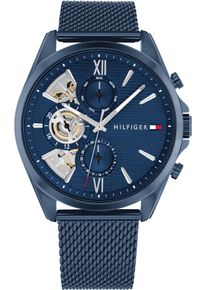 Tommy Hilfiger Herren Multifunktionsuhr "BAKER", blau, Armbanduhren, Quarzuhr, Armbanduhr, Herrenuhr, Edelstahlarmband, analog, Tag