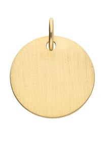 Adelia´s ADELIA ́S Damen Anhänger mit Gravur "Damen 585 Gold Gravurplatte Anhänger Ø 14 mm", Gold, gold, Gold, Schmuckanhänger, für Damen