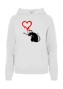 Merchcode Damen Kapuzenpullover "Merchcode Damen Ladies Love Rat Hoody", weiß, casual, Gr. S, unifarben, 50% Baumwolle, 50% Polyester, Pullover