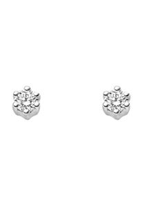 Adelia´s ADELIA ́S Damen Paar Ohrhänger, Damen, 0,1 ct VVS = sehr sehr kleine Einschlüsse, Weißgold 585-Gold-Diamanten, silber, Weißgold 585, Gold, Diamanten,