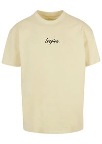 Merchcode Herren T-Shirt "Merchcode Herren Inspire Heavy Oversized Tee", gelb, casual, Gr. L, bedruckt, 100% Baumwolle, Shirts