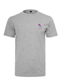 MisterTee Herren T-Shirt "MisterTee Damen Ladies Dolphin Tee", grau, casual, Gr. XS, bedruckt, 90% Baumwolle, 10% Polyester, Shirts