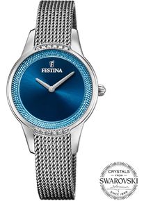 Festina Damen Quarzuhr "Mademoiselle", blau, Armbanduhren, Armbanduhr, Damenuhr, Edelstahlarmband, Ø 30 mm