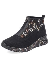 Rieker Damen Stiefelette, Gr. 38, schwarz, Textil, Synthetik, sportlich, Schuhe, mit herausnehmbarer MemoCup-Innensohle