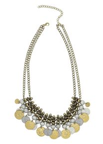 Damen Kette mit Anhänger "Münzmagie", gold, Basic, Collezione Alessandro, Metall, Halsketten, mit Ethno-Antikem Look