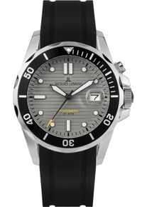 Jacques Lemans Herren Kineticuhr "Hybromatic"schwarz, grau, Armbanduhren, Armbanduhr, Herrenuhr, Silikonarmband, analog, Tag, Leuchtzeiger