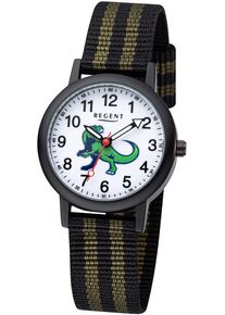 Regent Uhren REGENT Kinder Quarzuhr, schwarz, Armbanduhren, Kinderuhr, Jungen, Geburtstag, Schulanfang, Geschenkidee, Dinosaurier