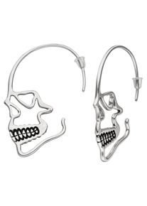 Jobo Damen Paar Ohrhänger "Totenkopf", Edelstahl, silber, Edelstahl, Ohrringe, Edelstahl