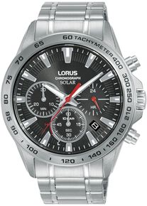 Lorus Herren Chronograph, silber, Armbanduhren, Armbanduhr, Herrenuhr, Solar, Datum, Edelstahlarmband