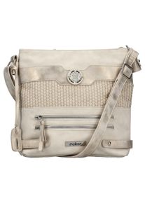 Rieker Damen Umhängetasche, gold, Lederimitat, Taschen, Schultertasche, Damen-Tasche mit praktischem Reißverschluss-Rückfach