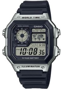 Herren Chronograph, schwarz, CASIO TIMELESS COLLECTION, Armbanduhren, Quarzuhr, Armbanduhr, Herrenuhr, Digitaluhr, bis 10 bar wasserdicht