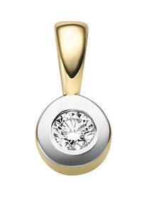 Adelia´s ADELIA ́S Damen Ketten-Anhänger "Damen 585 Gold Anhänger mit Diamant Brillant Ø 5,5 mm", 0,1 ct VVS = sehr sehr kleine Einschlüsse, Gelbgold