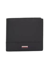 Tommy Hilfiger Geldbörse "TH CORP CC AND COIN", schwarz, Leder, Basic, Kleinlederwaren, Herren Geldbeutel, Portemonnaie mit Tommy Streifen innen