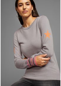 Kangaroos Damen Rundhalspullover, grau, casual, Gr. 32, Strick, Obermaterial: 50% Baumwolle, 50% Polyacryl, Pullover, mit Streifen