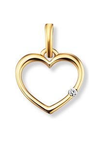 Vivance Damen Ketten-Anhänger "0.01 ct Diamant Brillant Herz Anhänger aus 585 Gelbgold", 0.01 ct, Gelbgold 585-Gold, gold, Gelbgold 585, Gold,