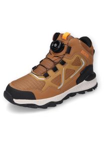 Kinder Winterboots, Dockers by Gerli, Gr. 35, braun, Nubuklederimitat, Textil, Basic, Schuhe, Klettstiefel, Schnürboots, Freizeitschuh mit Dock-Tex
