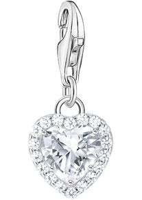 Thomas Sabo Damen Charm Herz "Charm weiß, 2202-051-14", silber, Silber 925 (Sterlingsilber), Charms, mit Zirkonia (synth.)
