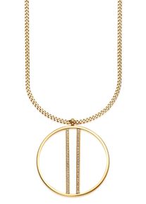 HECHTER PARIS Damen Kette mit Anhänger "Schmuck Geschenk Edelstahl Halskette Kreis Rund Stäbchen", Edelstahl, L: 80cm B: 2,2mm, gold, Edelstahl,