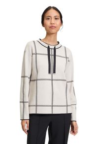 Betty Barclay Damen Strickpullover "Betty Barclay Strickpullover kariert", grau, casual, Gr. 38, Strick, Obermaterial: 50% Viskose, 27% Polyester,
