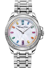 Thomas Sabo Damen Quarzuhr "DIVINE RAINBOW", silber, Armbanduhren, Armbanduhr, Damenuhr, Zirkonia, Aquamarin, Amethyst, Edelstahlarmband